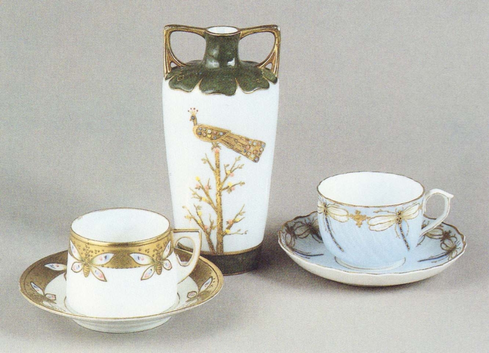 ваза и чайные пары Кузнецовский фарфор